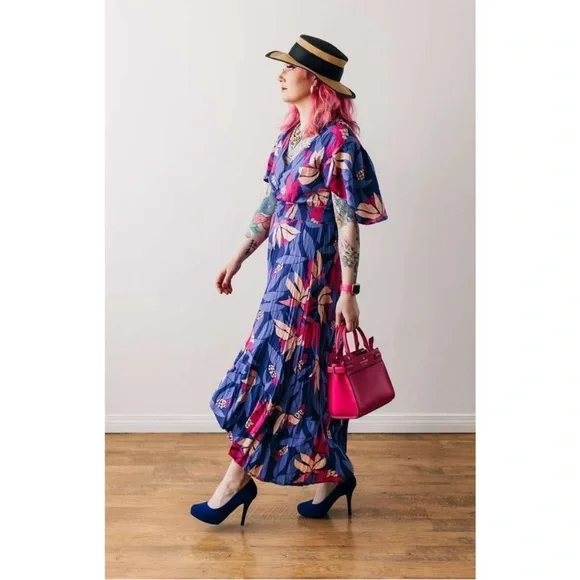 chinese dress ladies Abel the Label Anthropologie Rumi Maxi Dress NWT Teal Blue Pink Sexy B –  Amyshandicrafts